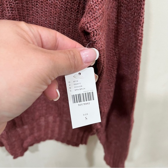 NWT Anthropologie PILCRO Slouchy V-Neck Sweater - Brown size small - Picture 6 of 11